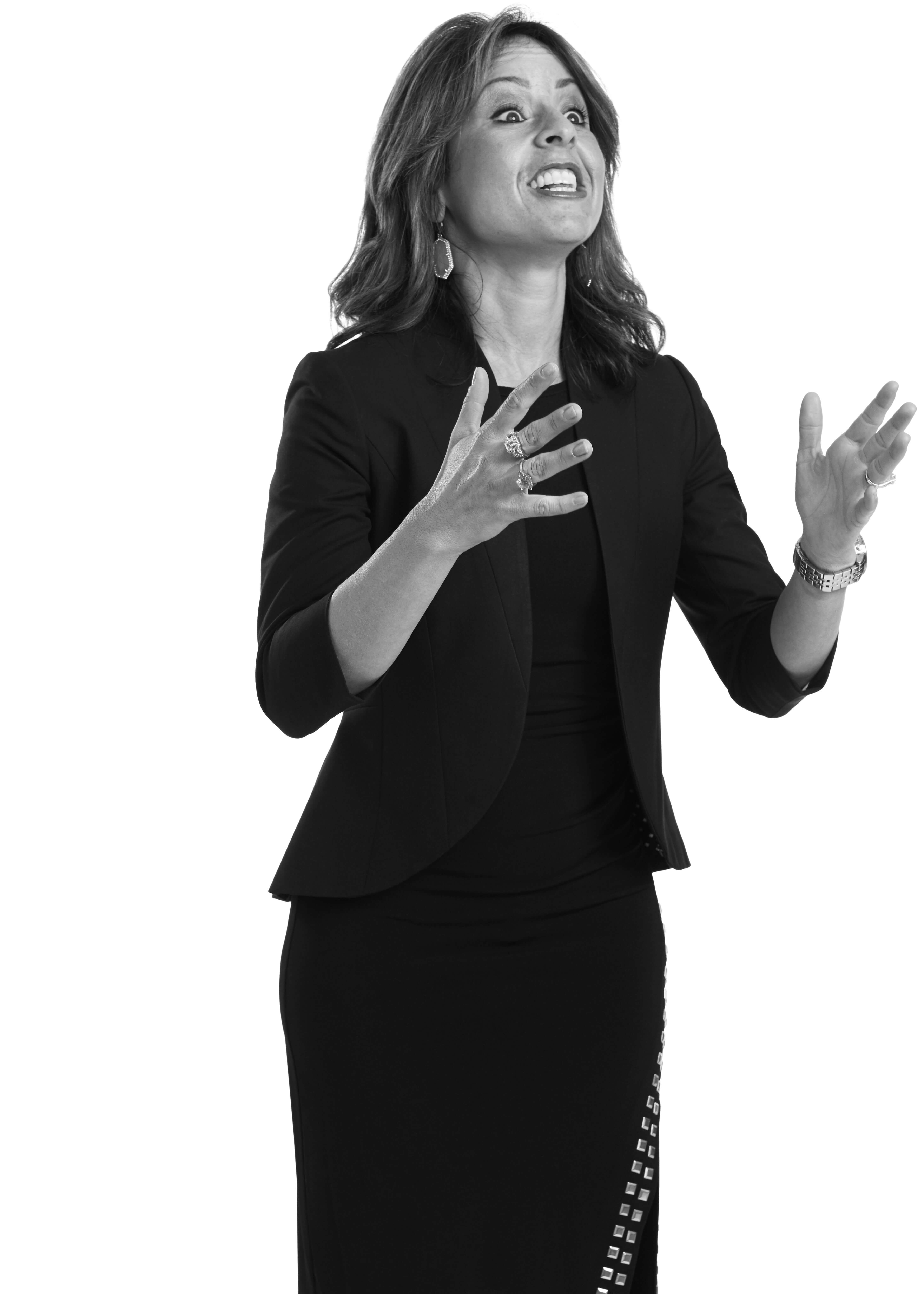 woman presenting